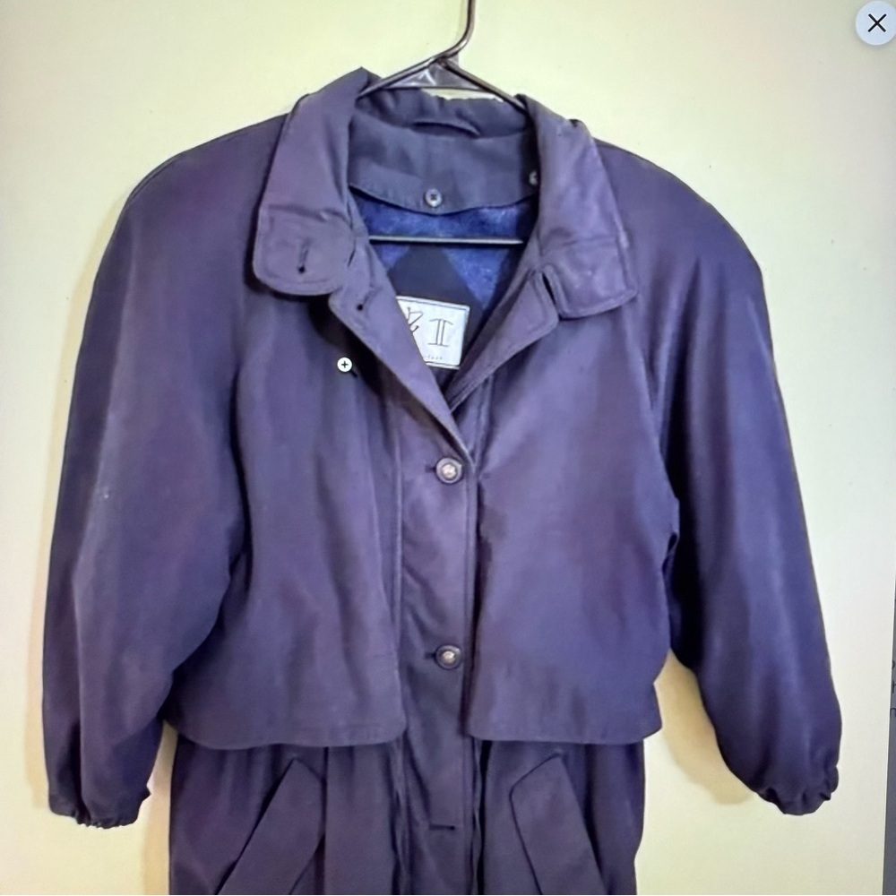 American Bazaar AB II Women's navy Jacket petite size XS removable lining  coat‎